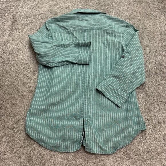 Horny Toad Fanfair Shirt Womens XS Green Striped Long Sleeve Organic Cotton Top - Picture 2 of 14
